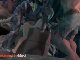 Lara croft knullet hardt av monster dicks tomb raider